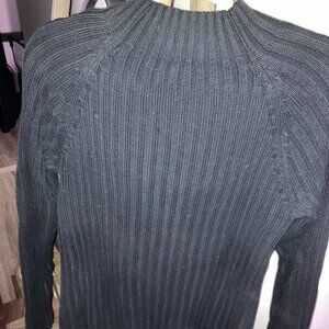 NY & Co black ribbed tunic sweater
